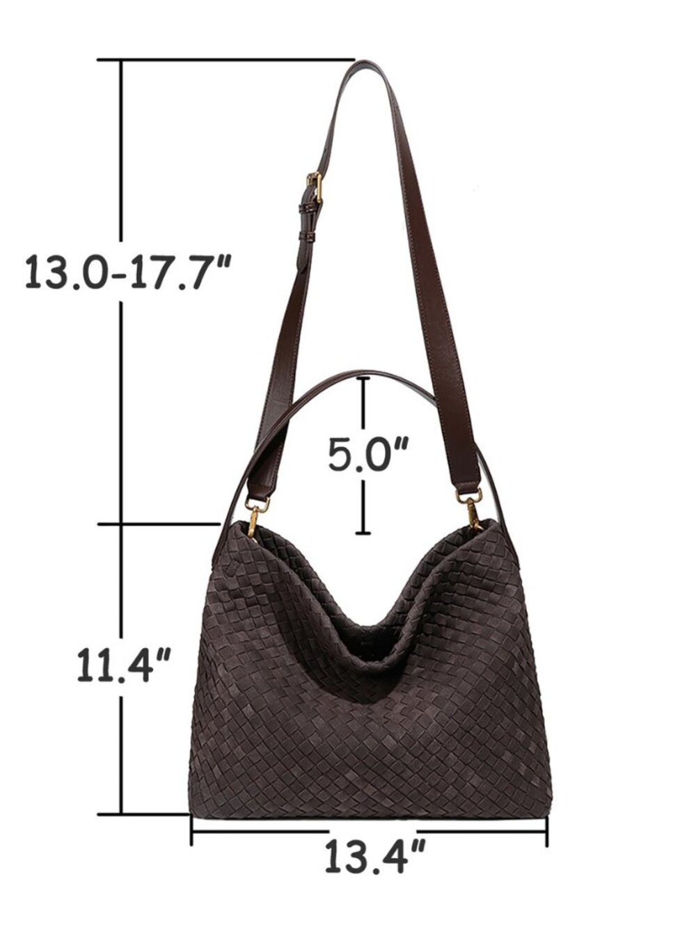 Woven Suede Shoulder Bags for Women Hobo Bag Tote Handbag Satchel Work